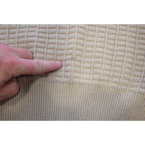 Coofandy 1/4 Zip Pullover Knitted Sweater Beige Long Sleeve Mens Size Large - Picture 8 of 9